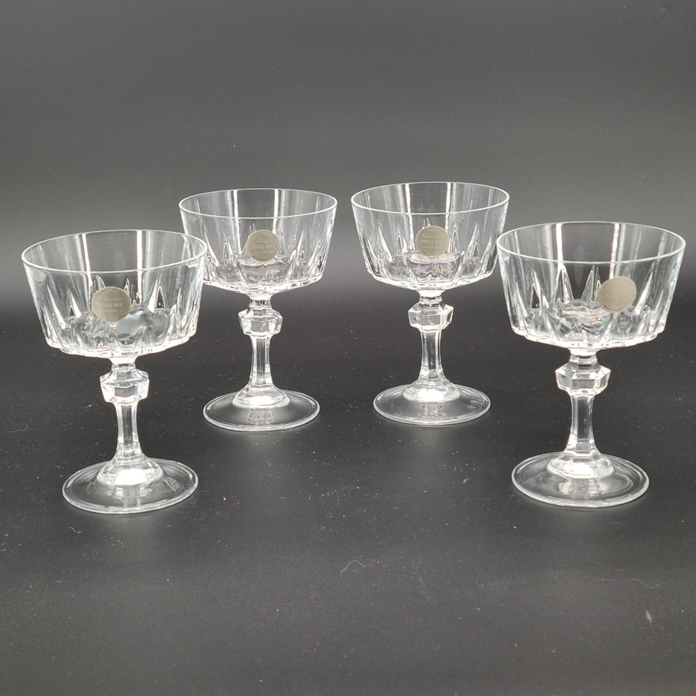 Princess House Esprit Coupe Champagne Sherbet Crystal Glass, Set of 4